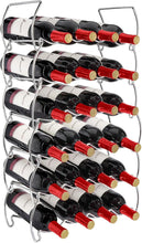 Load image into Gallery viewer, Versatile 6-Tier Stackable Wine Rack - Holds 24 Bottles for Home Bar or Pantry