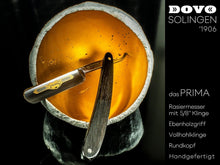 Load image into Gallery viewer, Luxury Straight Razor with Carbon Steel Blade &amp; Ebony Handle - 24K Gold Accents