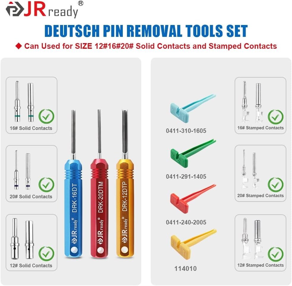 Durable Deutsch Pin Extraction Tools in 13-Piece Kit with Storage Bag Included