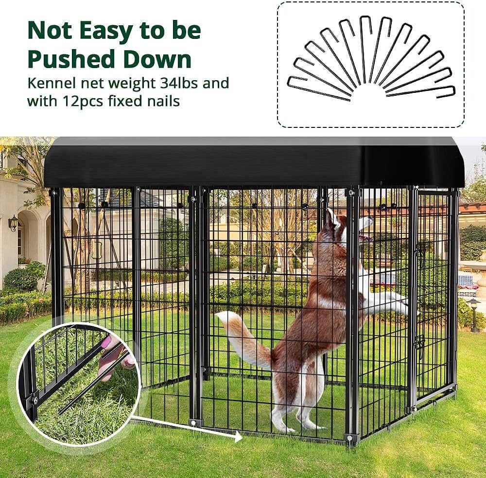 Spacious Outdoor Dog House with Waterproof Roof for Small to Medium Breeds