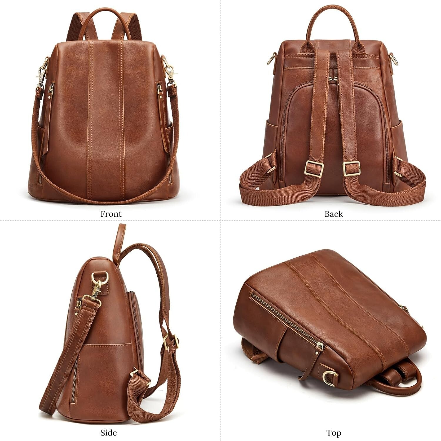 Fashionable Antitheft Leather Rucksack for Women | Perfect Travel Companion