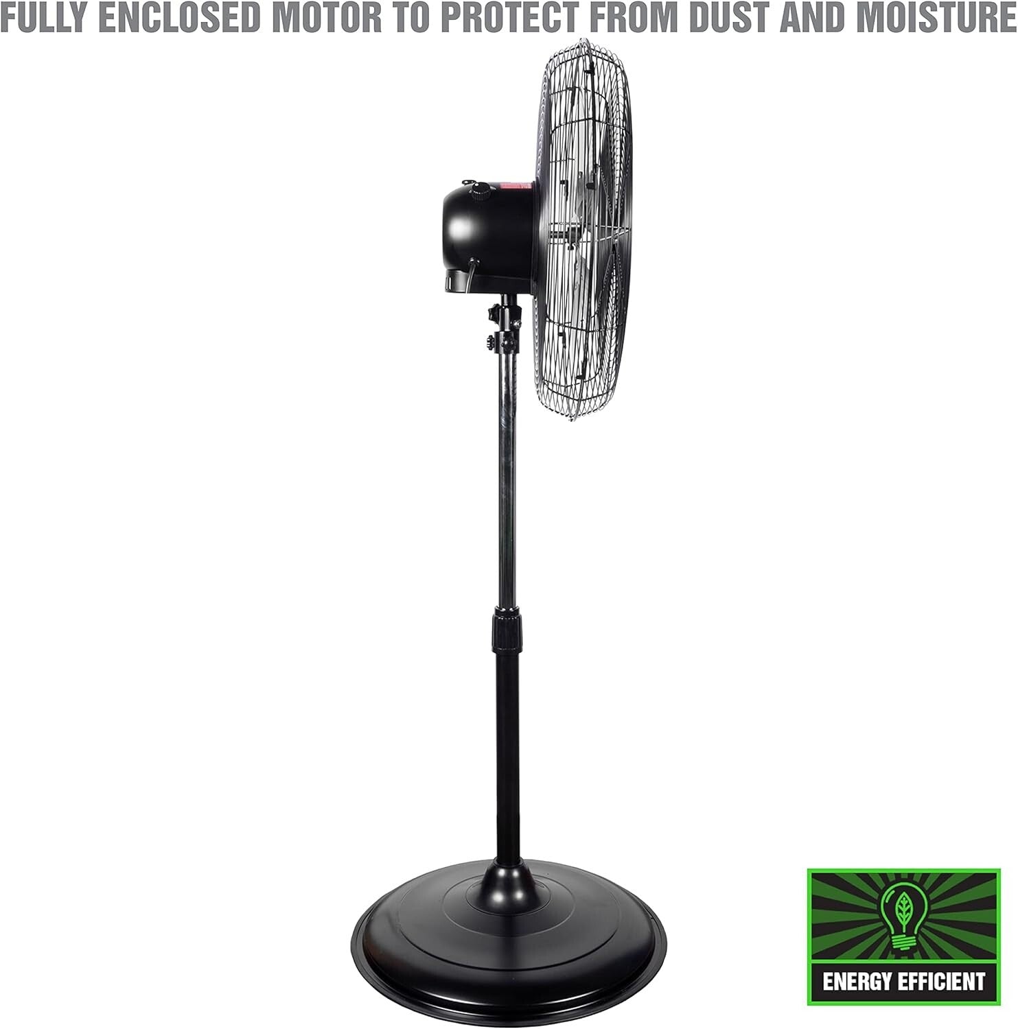 High-Efficiency 20" Oscillating Fan with 4500 CFM Airflow for Large Spaces