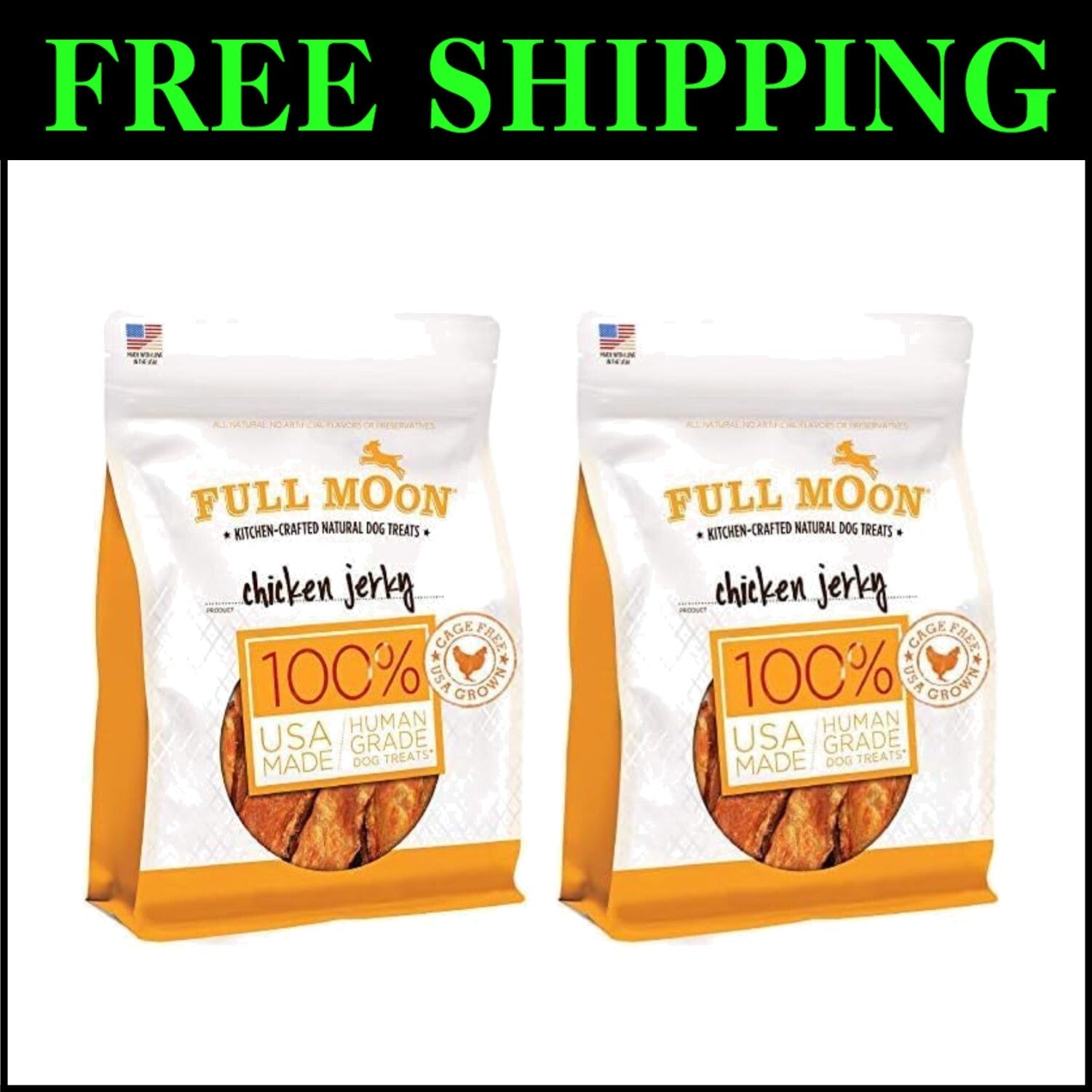 Grain-Free Chicken Jerky Dog Treats - Healthy All-Natural Snacks, 24 oz (2 Pack)