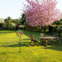 Load image into Gallery viewer, 5FT Kinetic Metal Wind Spinner - Yellow Propeller for Outdoor Garden Decor