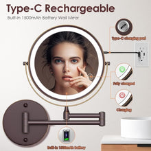 Load image into Gallery viewer, Stylish 360° Swivel LED Makeup Mirror with 1X/10X Magnification for Easy Viewing