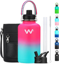 Load image into Gallery viewer, 24 oz Insulated Water Bottle with Handles &amp; Dual Lids for Adults - P-cool Summer