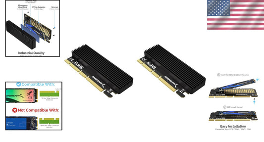 Classic NVMe M.2 to PCIe x16/x8/x4 Adapter Cards - Pack of 2 for Desktops
