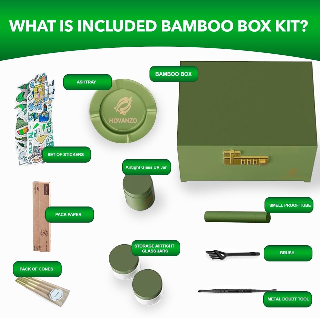 5-Compartment Locking Bamboo Box - Reinforced Storage with Customizable Tray