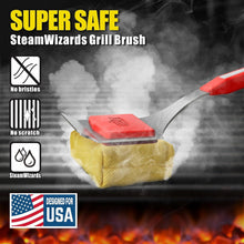 Load image into Gallery viewer, Durable Stainless Steel Bristle-Free Grill Brush &amp; Scraper with Extension Handle