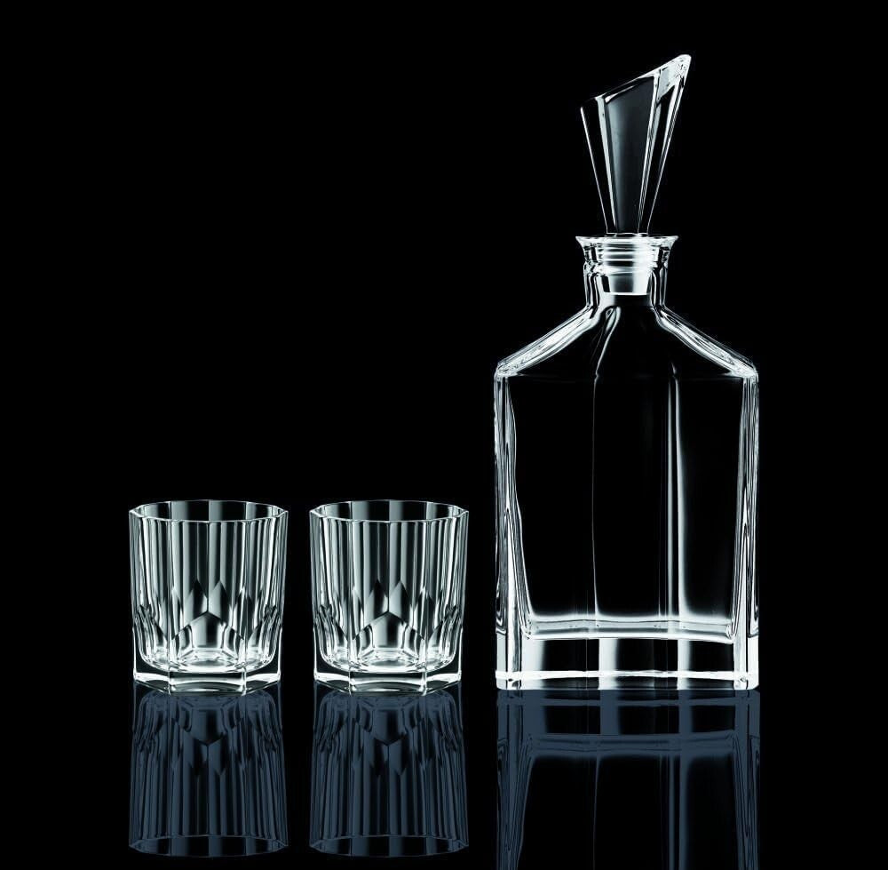 Luxury Clear Crystal Whisky Decanter and Tumblers Gift Set for Men - Aspen Style