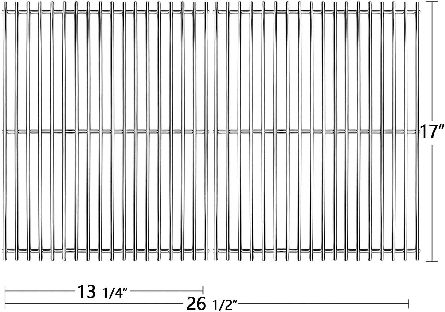 17" Grill Grates - Solid SUS 304 Stainless Steel for Nexgrill, Kenmore, Uniflame