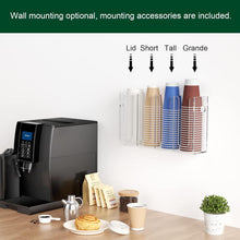 Load image into Gallery viewer, Acrylic Cup Holder with Handles for Countertop or Wall Mount - 4 Compartments