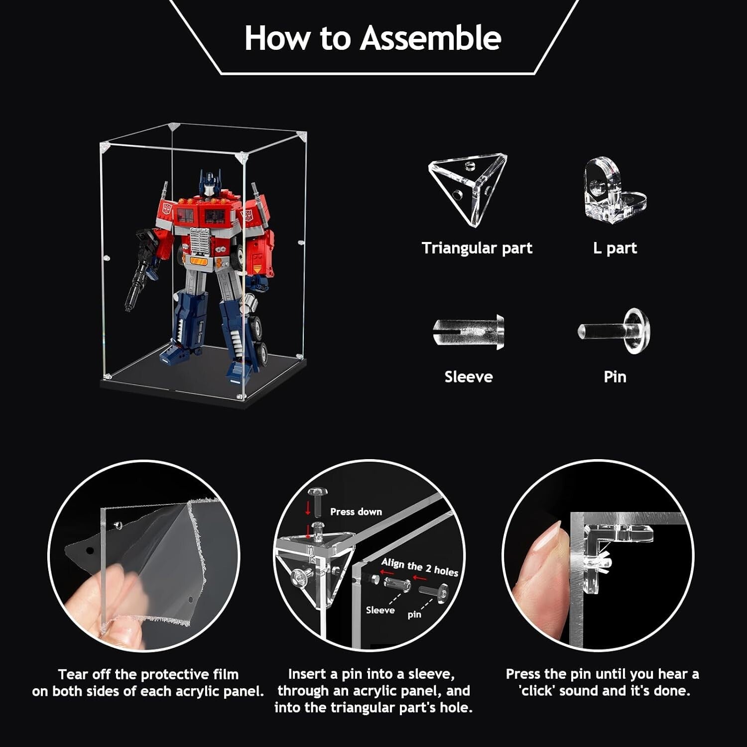 Luxurious 10x10x15.7 Inch Acrylic Showcase for Dolls, Toys, and Action Figures