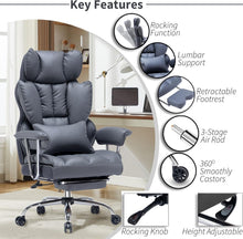 Load image into Gallery viewer, Big and Tall High Back Computer Chair with Footrest - Mineral Grey Elegance