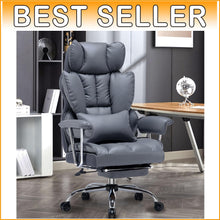 Load image into Gallery viewer, Big and Tall High Back Computer Chair with Footrest - Mineral Grey Elegance