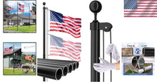 Load image into Gallery viewer, Versatile 25 FT Black Flag Pole with 3x5 Flag - Space-Saving and Elegant Design