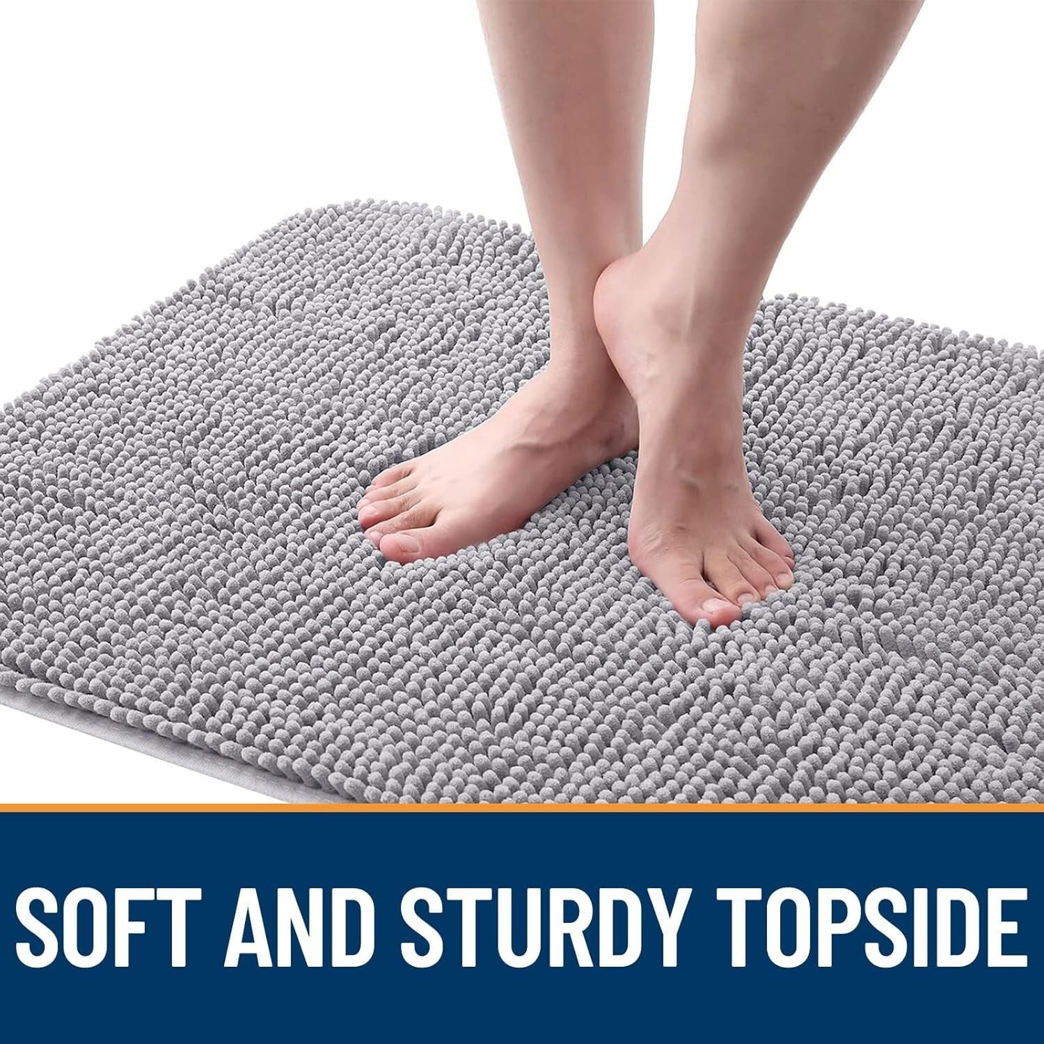 36x24 Absorbent Chenille Dog Mat - Washable, Quick Dry, Non-Slip Entryway Rug