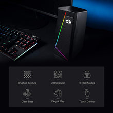 Load image into Gallery viewer, RGB Desktop Speakers - 2.0 Channel Enhanced Stereo Sound with Touch Control