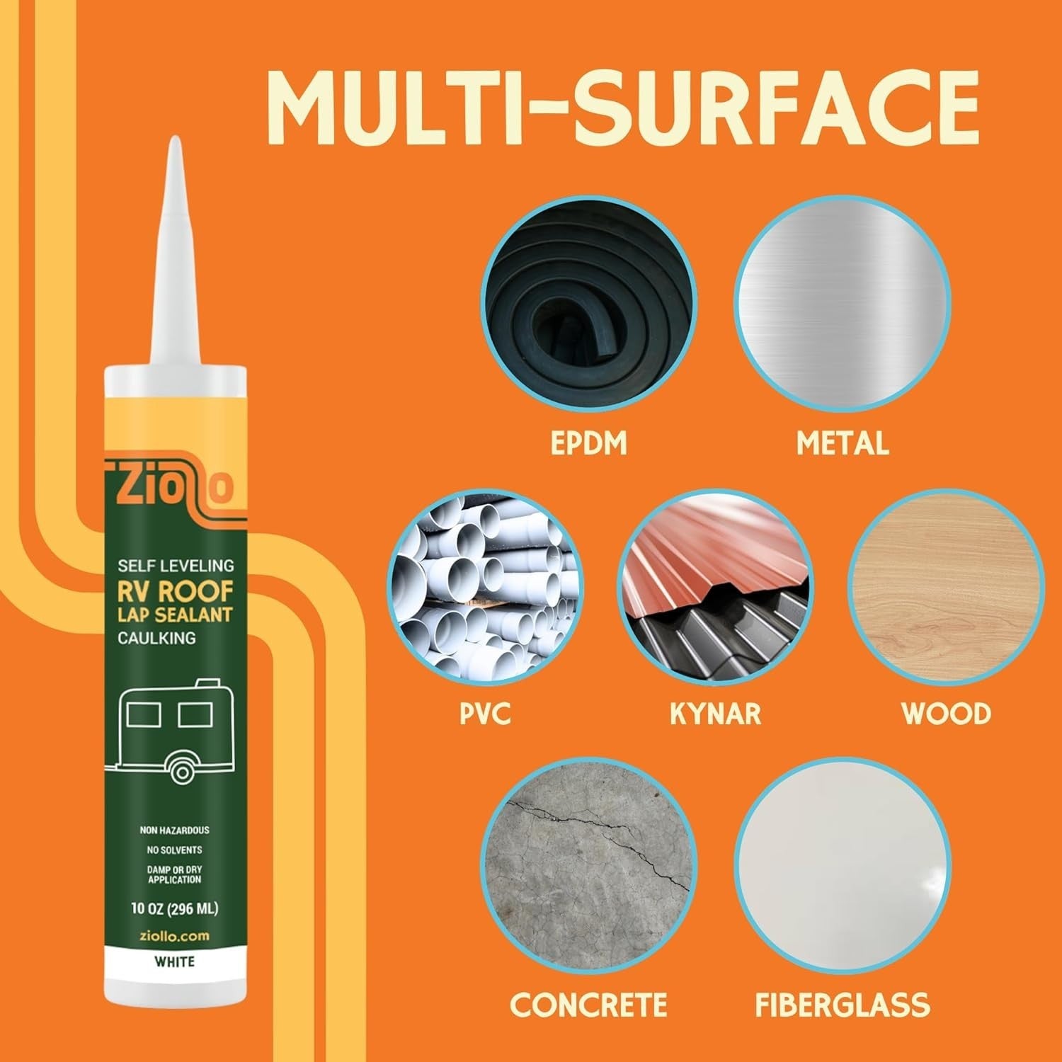 Self-Leveling RV Roof Sealant - White Waterproof EPDM Caulk for Easy Application