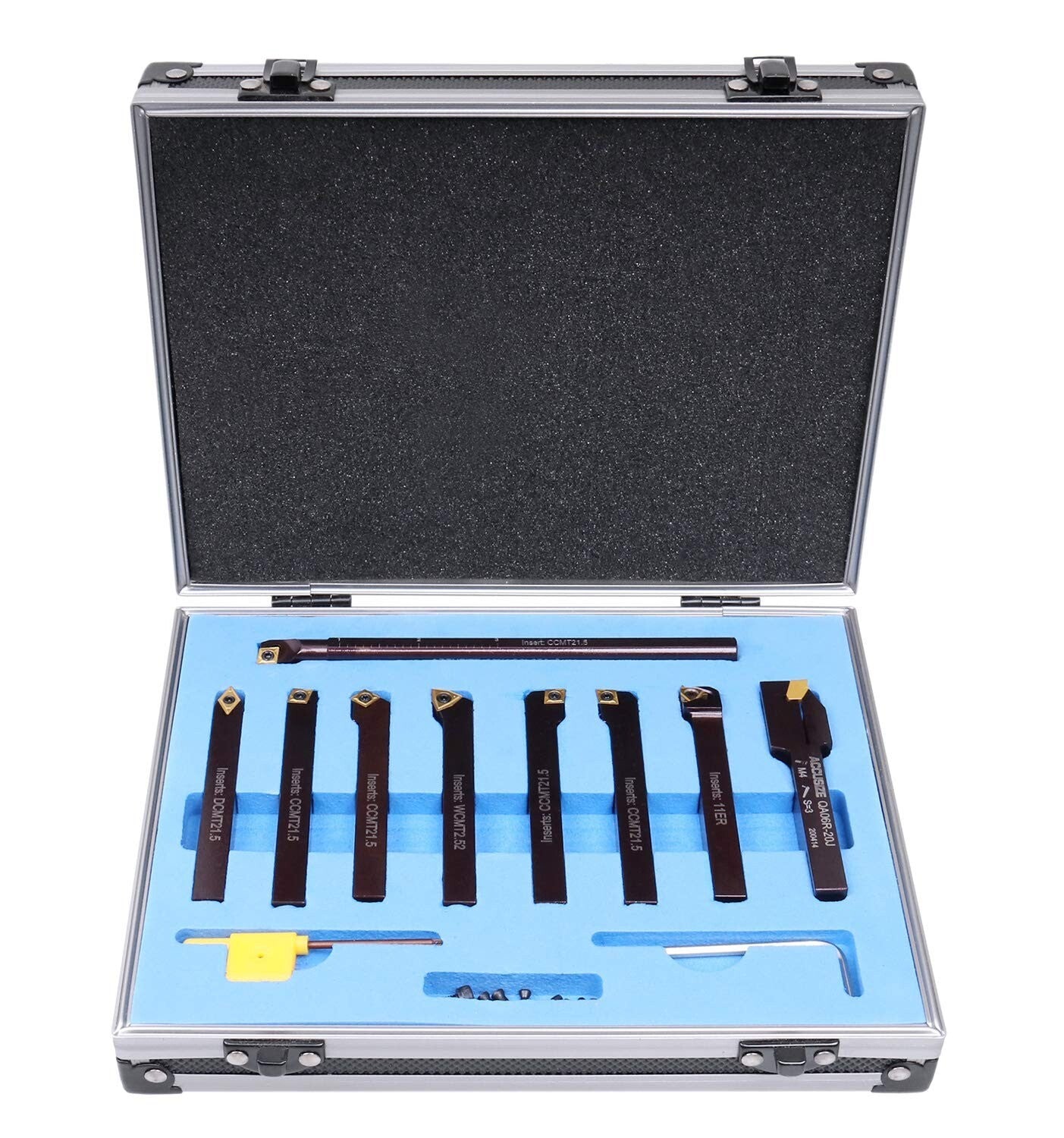 9-Piece Indexable Carbide Turning Tool Set with Boring Bar - Precision Machining