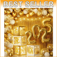 Load image into Gallery viewer, Chic Graduation Decorations - 2025 Theme with LED Lights &amp; Non-Toxic Materials