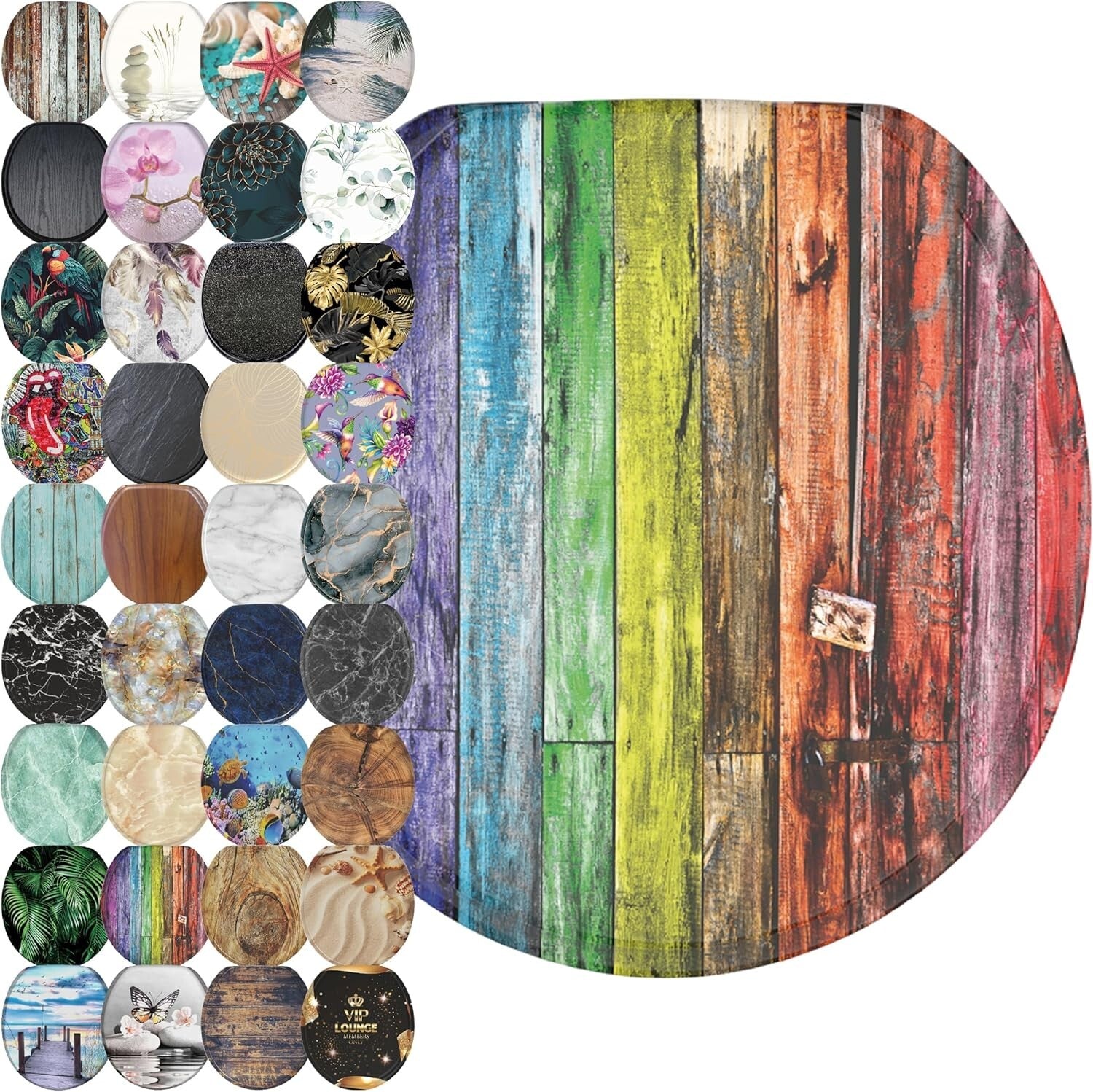 Eye-Catching Rainbow Toilet Seat – Soft Close, Quick Installation, Round