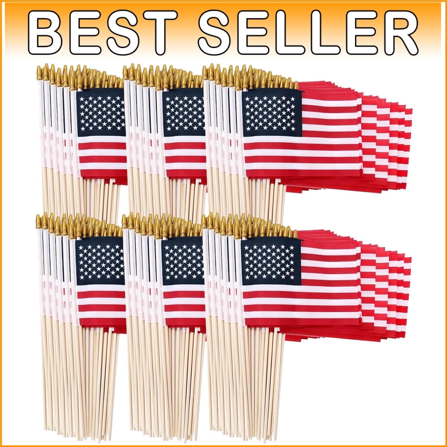 Durable 500 Mini American Flags on Stick - Perfect for Independence Day Decor