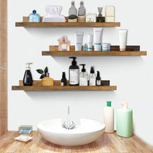 Load image into Gallery viewer, Sturdy Rustic Floating Shelves - Set of 3 for Wall Organization, 24 Inch Size