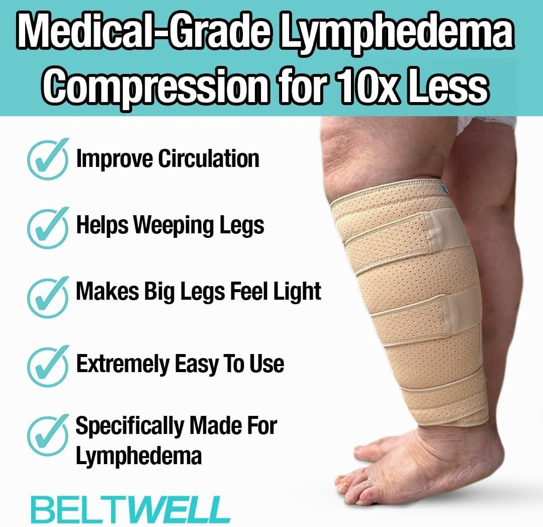 Premium Lymphedema Calf Wrap - Adjustable Fit for Circulation & Faster Recovery