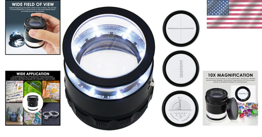 10x Illuminated Jewelers Loupe with LED and Stylish Leather Case for Collectors