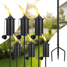 Load image into Gallery viewer, Elegant Black Metal Citronella Torches - Adjustable Height for Outdoor Ambiance