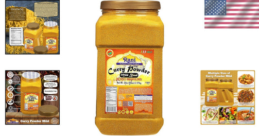 Mild 10-Spice Curry Powder by Rani - 5lbs PET Jar, No Additives, All-Natural