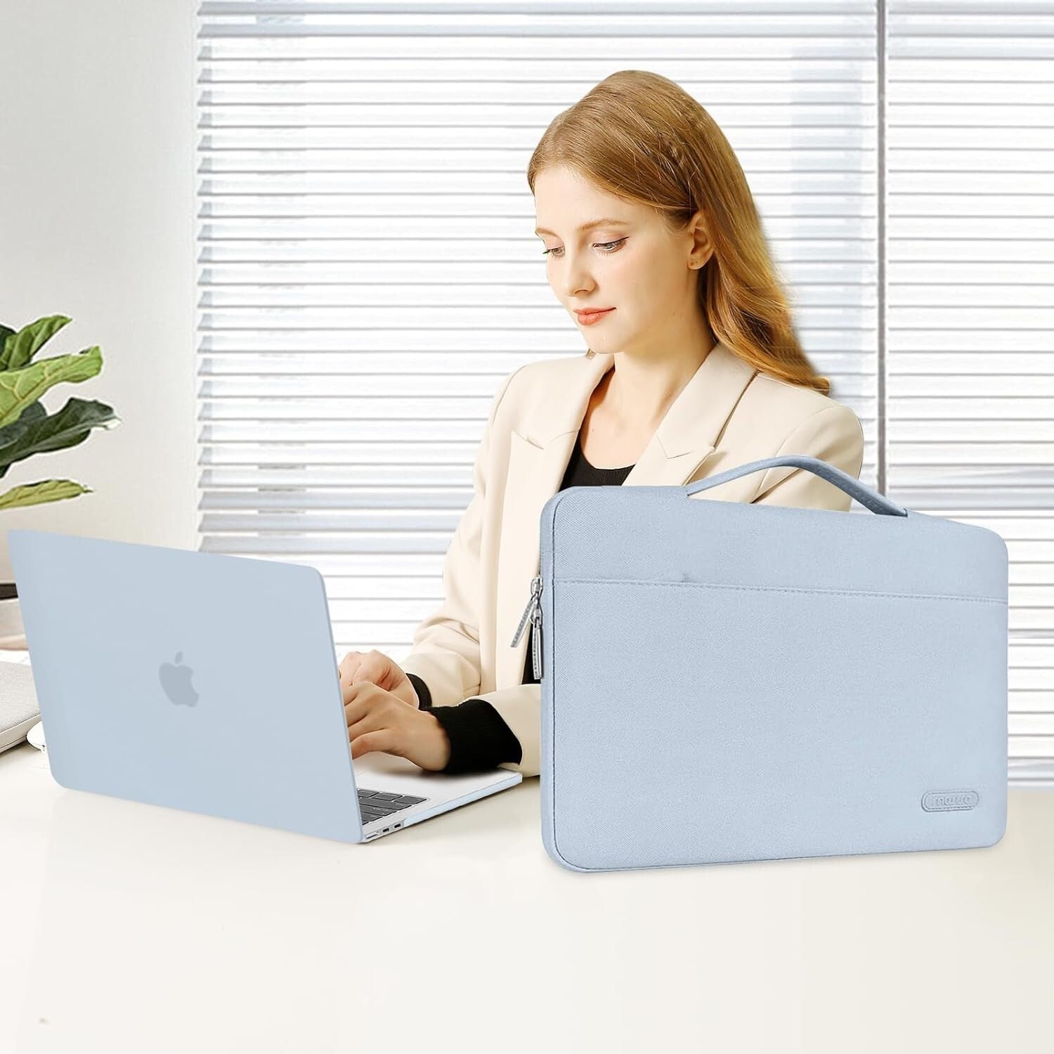 Stylish Baby Blue 360-Degree Protective Case & Accessories for MacBook Air 13