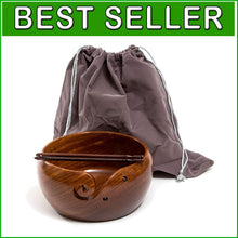 Load image into Gallery viewer, Deluxe 7x4 Rosewood Yarn Holder with Crochet Hooks &amp; Travel Bag - Perfect Gift
