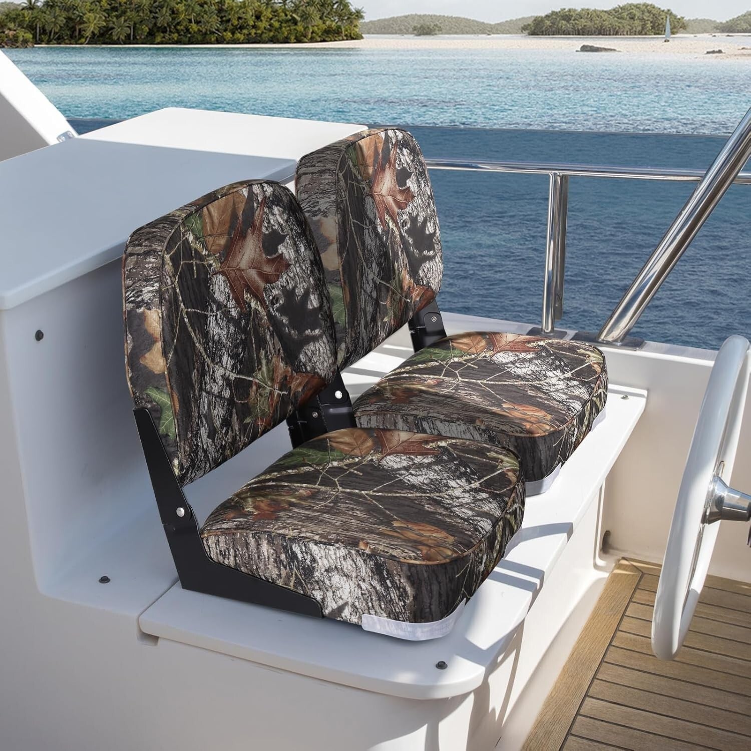 Durable Marine-Grade Vinyl Boat Seats - Ergonomic Pair with Easy Installation