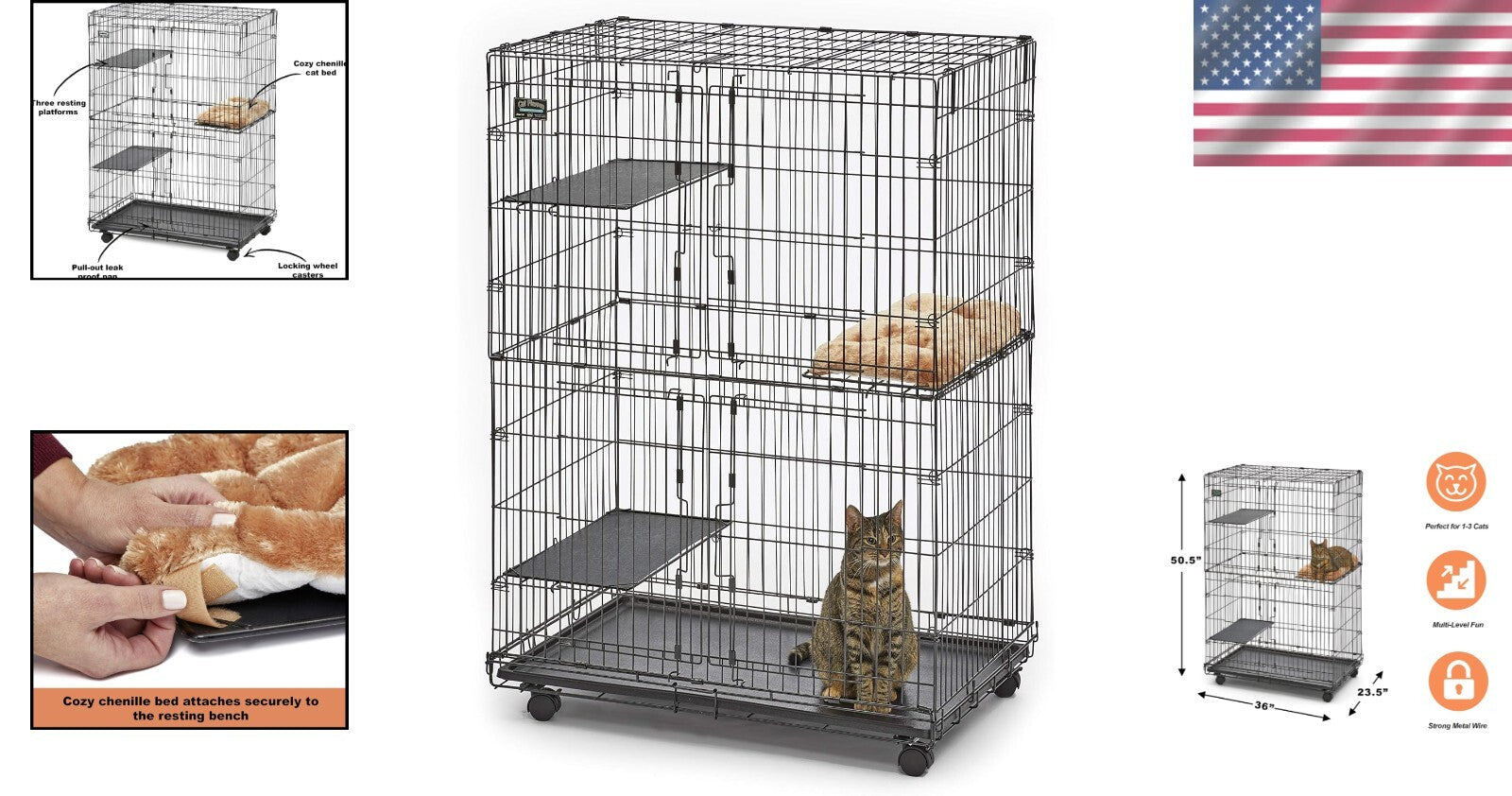 Durable Cat Playpen with Folding Design & Removable Tray - Ideal for All Sizes