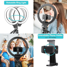 Load image into Gallery viewer, High-Brightness 14'' Selfie Ring Light &amp; Tripod for Flawless Makeup &amp; Streaming