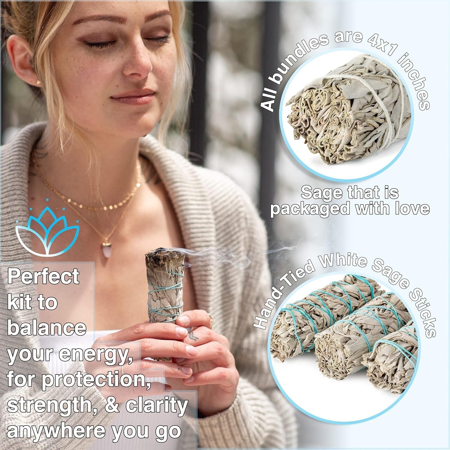 Wholesale White Sage Smudge Sticks - 50 Pieces for Positive Energy Rituals