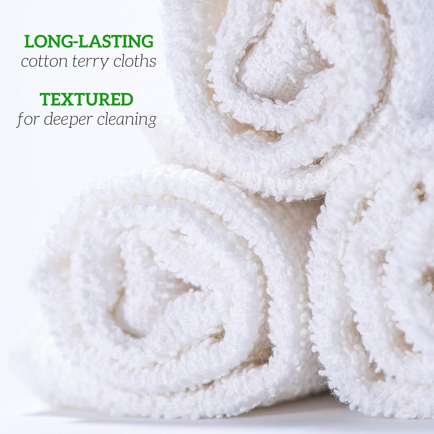Durable 60-Pack White Terry Towels - Soft, Absorbent Washcloths for All Needs