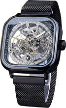 Load image into Gallery viewer, Elegant Men's Skeleton Wristwatch with Flower Movement Carving &amp; Stainless Steel