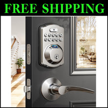 Load image into Gallery viewer, Keyless Entry Biometric Door Lock - Satin Nickel with Back-lit Keypad