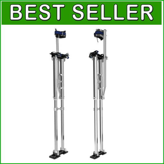48-64" Adjustable Aluminum Drywall Stilts with Knee Pads - For Safe Painting