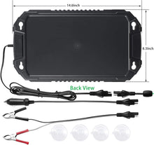 Load image into Gallery viewer, Waterproof Solar Battery Maintainer - 12V Charger for Cars, Trucks &amp; Marine