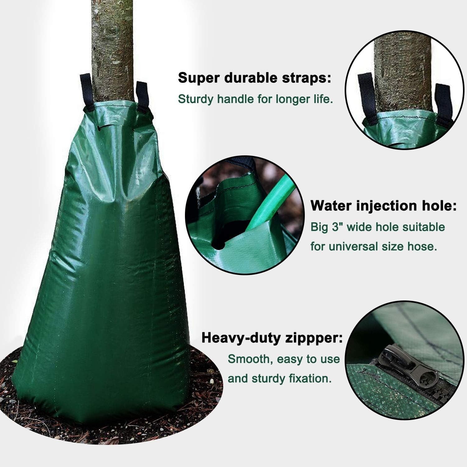 Efficient 20 Gallon PVC Tree Watering Bags - Reusable Drip Irrigation Set of 5