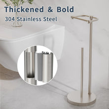 Load image into Gallery viewer, Brushed Nickel Free Standing Toilet Paper Holder with Storage for 4 Rolls