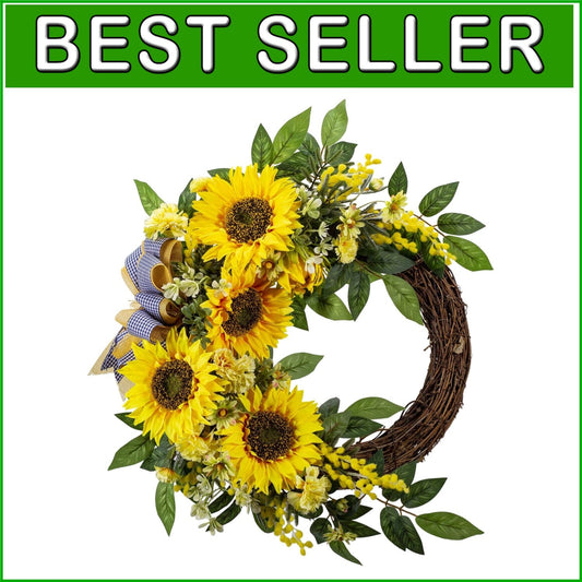 Charming 18' Sunflower Wreath Perfect for Valentine's and Mother's Day Gifts