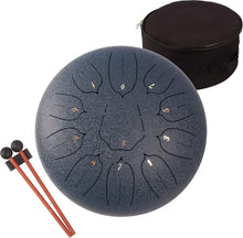 Load image into Gallery viewer, Beginner-Friendly 12" Steel Tongue Drum - Dark Blue for Meditation &amp; Therapy