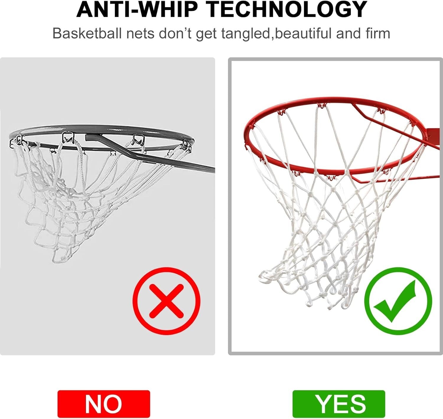 Easy Install Outdoor Basketball Net - 12 Loops, Heavy Duty for All Hoops