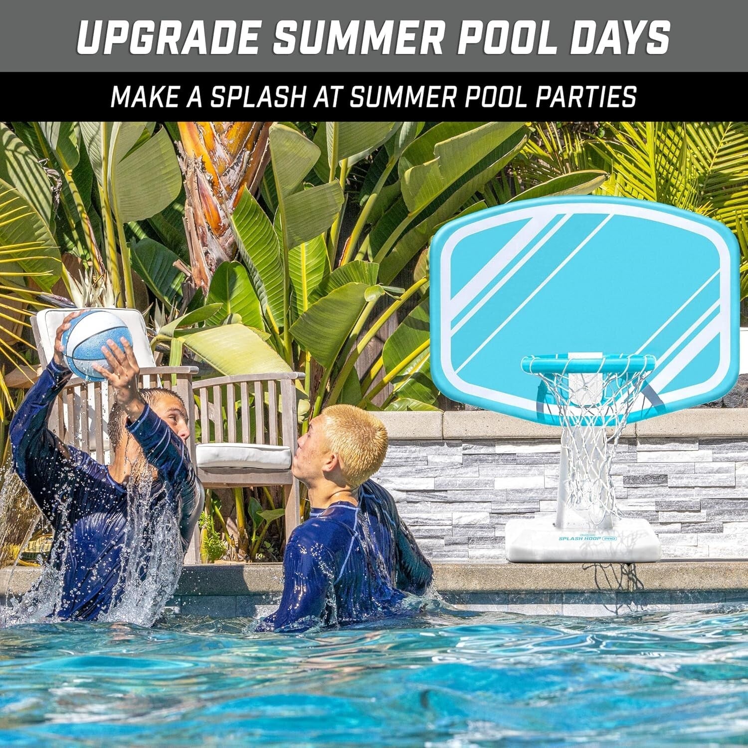 Extra Large Splash Hoop PRO - Professional Pool Basketball Set & Color Options