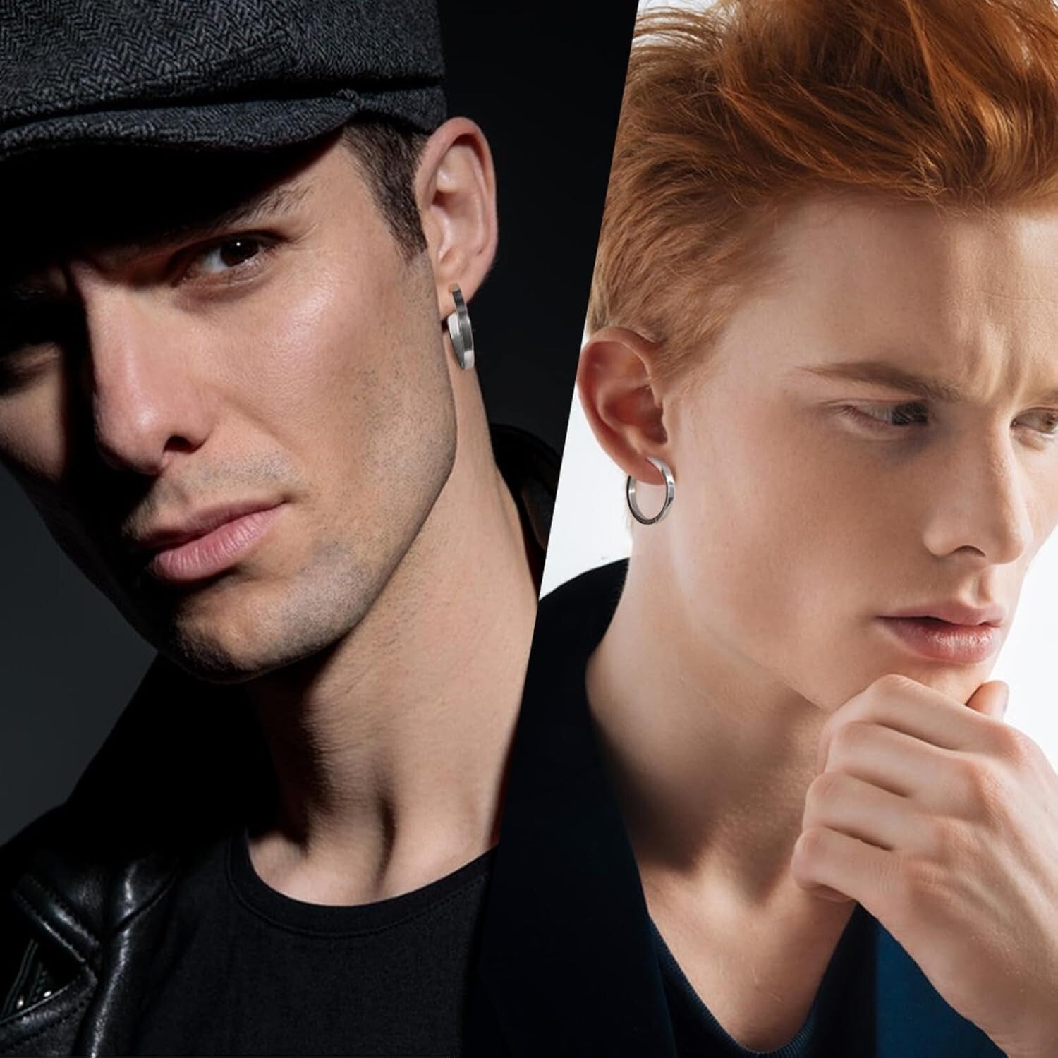 Small/Large Pure Titanium Hoop Earrings - Hypoallergenic Comfort for Men & Women